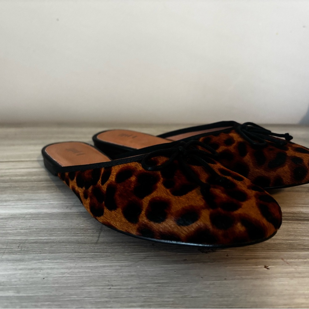 J. Jill Leopard Print Mules with Black Trim